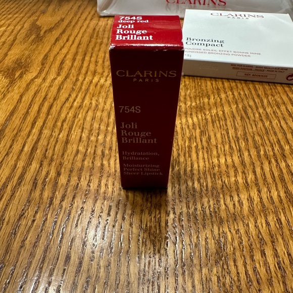 Clarins Lipstick Joli Rouge Brilliant 754S Deep Red - Picture 2 of 4